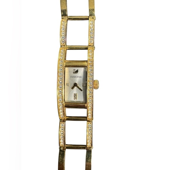 SWAROVSKI Indira 1186072 Stainless Steel Gold Quartz Watch Working Condition - Picture 1 of 12